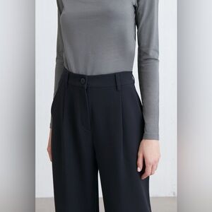 Oak + Fort Straight Leg Pants in Black, Size 0